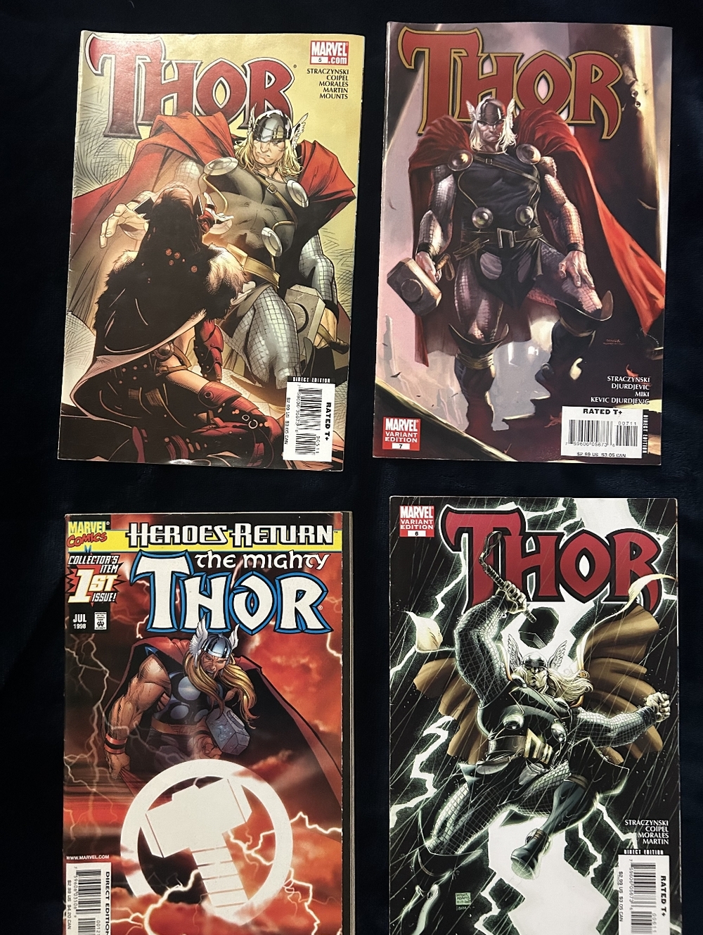 Marvel Thor Comics Set with Red, Black and Gold Accents